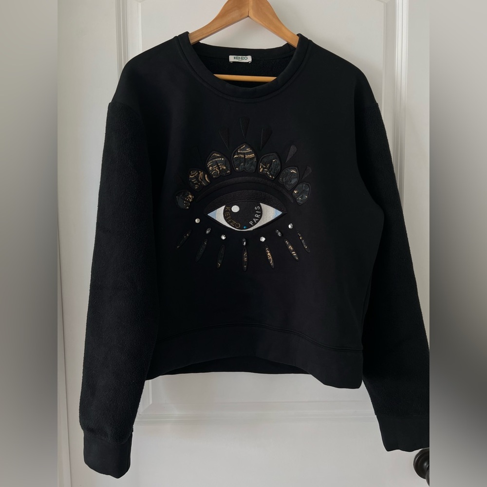 KENZO sweatshirt with logo and crystal details size L.